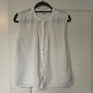 Old Navy Sleelveless Button Blouse White